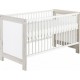 Lit Bébé 70x140 Cm Hêtre Massif Laqué Blanc Et Gris Nordic HalifaxL 145 X H 85 X