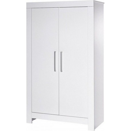 Armoire Bébé 2 Portes Bois Blanc Nordic WhiteL 109 X H 189 X P 53 Cm