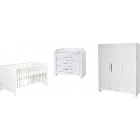 NC Chambre D'enfant Nordic White, Armoire 3 Portes