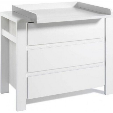 Commode Avec Plan À Langer 3 Tiroirs Laqué Blanc Milano White 110 CmL 110 X H 90 X