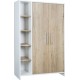 Armoire Eco Plus 2 Portes Avec Étagères Chêne Halifax Blanc 181x113x53cm