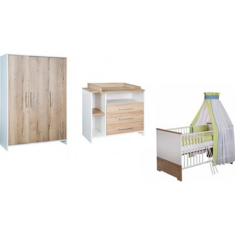 NC Ensemble Lit Enfant Commode Armoire 3 Portes Eco Plus