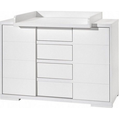 Commode Avec Plan À Langer Bois Laqué Blanc Maxx WhiteL 126 X H 92 X P 53 Cm