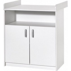 Commode Avec Plan À Langer 2 Portes Bois Blanc Classic WhiteL 78 X H 85 X P 41 Cm