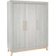 NC Armoire Bébé 3 Portes Miami Grey 154x53x194 Cm