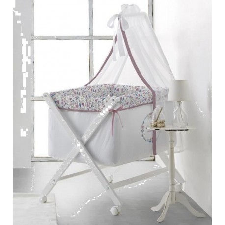 NC Tanuki Berceau Complet En Bois Dulces Sueños Matelas + Sommier + Couette