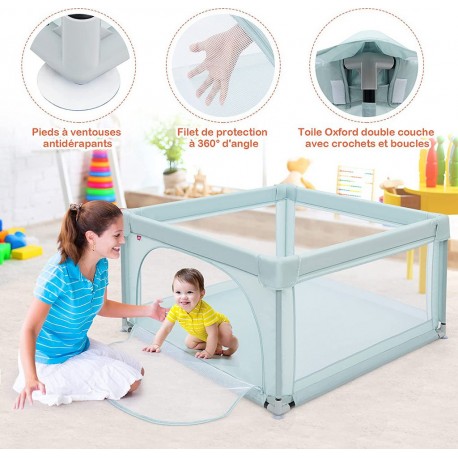 NC Parc Bébé Portable Aevc 50 Boules Colorées Barrière De Sécurité De Enfants