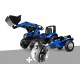 NC Tractopelle Enfant New Holland 3 À 7 Ans Falk + Pack 4 Bandes De Roulement