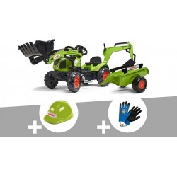 NC Tractopelle Enfant Claas Arion 410 2 À 5 Ans Falk + Casque + Gants