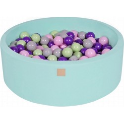 Clair Piscine À Balles, Coton, 90x30 Cm, 200 Pcs, Menthe Rose Pastel/gris/violet/vert Clair