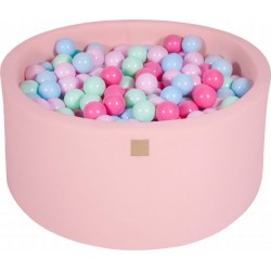 Clair Piscine À Balles, Coton, 90x40 Cm, 300 Pcs, Rose Menthe/bleu Clair/rose Clair/rose Pastel