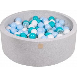 Clair Piscine À Balles, Coton, 90x30 Cm, 200 Pcs, Gris Turquoise/bleu Clair/transparente/blanc