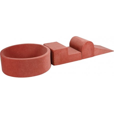 NC Set De Mousse Avec Piscine 90x30cm, Marsala Rouge, Sans Balles