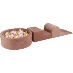 Aire De Jeu Mousse Avec Piscine À Balles Beige/blanc W90cm