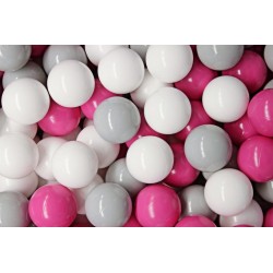 Ensemble De Boules En Plastique, 50 Pcs, Gris/blanc/rose Foncé