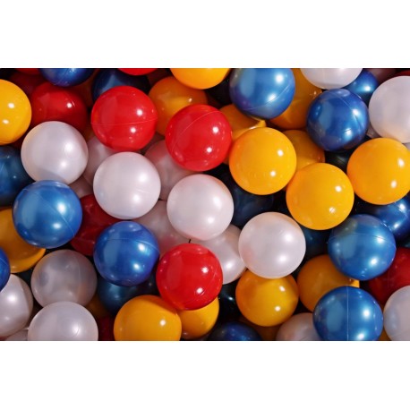 Ensemble De Boules En Plastique, 50 Pcs, Jaune/rouge/blanc Nacré/bleu Nacré