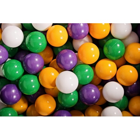 Ensemble De Boules En Plastique, 50 Pcs, Vert/violet/jaune/blanc