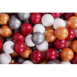 Ensemble De Boules En Plastique, 50 Pcs, Or/blanc/argent/perle Bordeaux