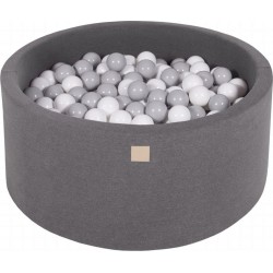 Piscine À Balles, Coton, 90x40 Cm, 300 Pcs, Gris Foncé Gris/blanc