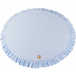 Clair Bébé Rond 100cm Tapis De Jeu Pour Enfants, Velvet, Bleu Clair