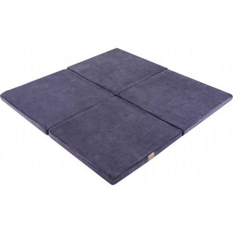 NC Bébé Carré 120x120cm Tapis De Jeu Pour Enfants, Velvet, Gris-bleu