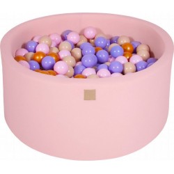 Clair Piscine À Balles, Coton, 90x40 Cm, 300 Pcs, Rose D'or/beige/rose Pastel/bruyére