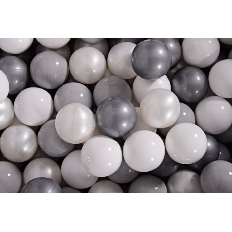 Ensemble De Boules En Plastique, 50 Pcs, Gris/perle/argent/blanc