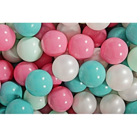 Clair Ensemble De Boules En Plastique, 200 Pcs, Menthe/rose Clair/turquoise/perle