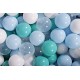 Ensemble De Boules En Plastique, 200 Pcs, Bleu Ciel/turquoise/transparent/blanc