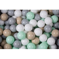 Ensemble De Boules En Plastique, 50 Pcs, Menthe/beige/gris/blanc