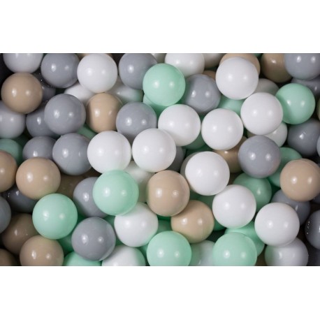 Ensemble De Boules En Plastique, 50 Pcs, Menthe/beige/gris/blanc