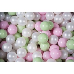 Clair Ensemble De Boules En Plastique, 50 Pcs, Perle/vert Clair/rose Pastel