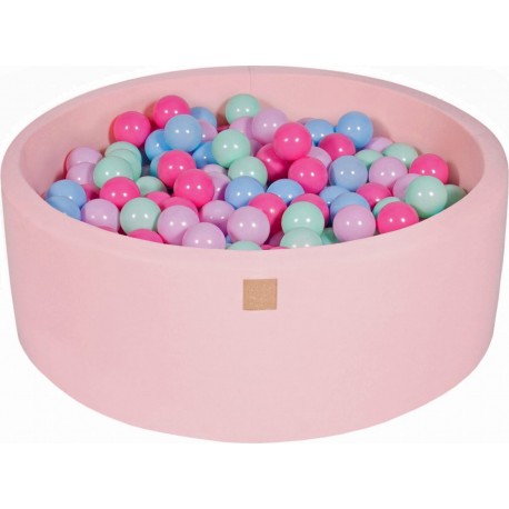 Clair Piscine À Balles, Coton, 90x30 Cm, 200 Pcs, Rose Menthe/bleu Clair/rose Clair/rose Pastel