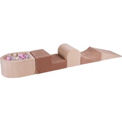 Aire De Jeu Mousse, Balle Transparent/rose Pastel/blanc Perle/gris W45