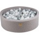 Piscine Ronde Pour Enfants, Boucle Grise, 90x30 Cm Boules Blanc/gris