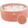 Ronde Piscine 90x30cm, Côtelé, Abricot Blanc/blanc Perle/transparent