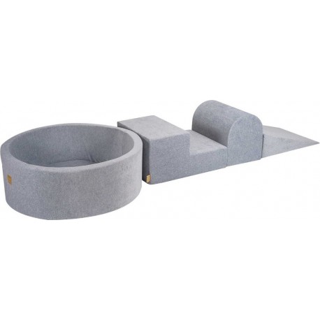 Clair Set De Mousse Avec Piscine 90x30cm, Gris Clair, Sans Balles