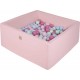 Clair Piscine Balles Pour Bébé Carré 110x110x40cm/400 Balles 7cm, Coton, Rose Pastel Menthe/bleu Clair/rose Clair/rose Pastel