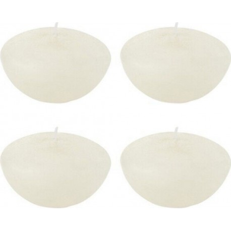 Set De 4 Bougies Flottantes 8h En Parafinne Blanc 8x8x4 Cm