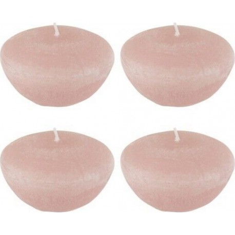 NC Set De 4 Bougies Flottantes 8h En Parafinne Rose 8x8x4 Cm