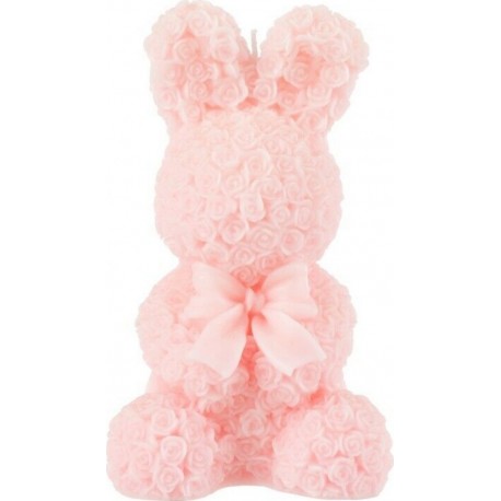 NC Bougie Lapin 25h En Parafinne Rose 13x13x23 Cm