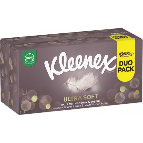 KLEENEX Mouchoirs Boîte Ultra Soft lot de 2x64