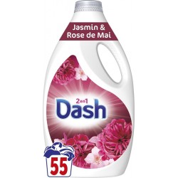 DASH Lessive Liquide Détergent Jasmin et Rose de Mai le bidon de 2.475L