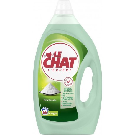 LE CHAT Lessive Liquide l'Expert Bicarbonate le bidon de 2.97L