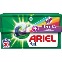 ARIEL Capsules Lessive 4en1 Pods Extra Fiber Protection Couleur 30 capsules