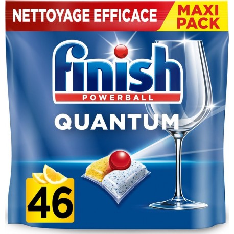 FINISH Capsules Lave-vaisselle Quantum Citron pack de 46 capsules