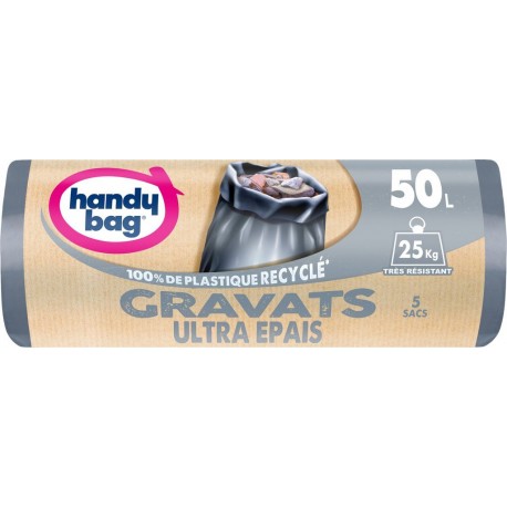 HANDY BAGS Sac poubelle à gravats 50L les 5 sacs