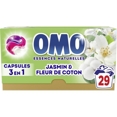 OMO Capsule Liquide Jasmin & Fleur de Coton 29 capsules