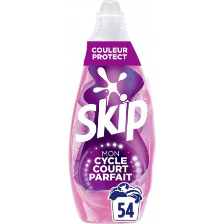 SKIP Lessive Liquide Cycle court Couleur Protect le bidon de 2.16L