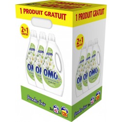 OMO Lessive Liquide au Jasmin et Fleur de Coton lot de 3 bidons de 1.799L